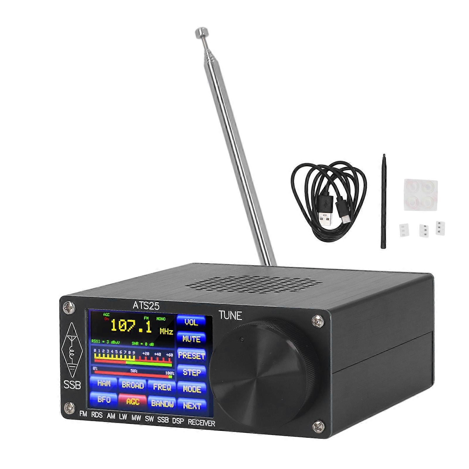 Full Band Radio Receiver FM AM MW SW SSB HAM DSP Radio Recorder mit 2,4-Zoll-Farb-Touchscreen Typ C Schnittstelle