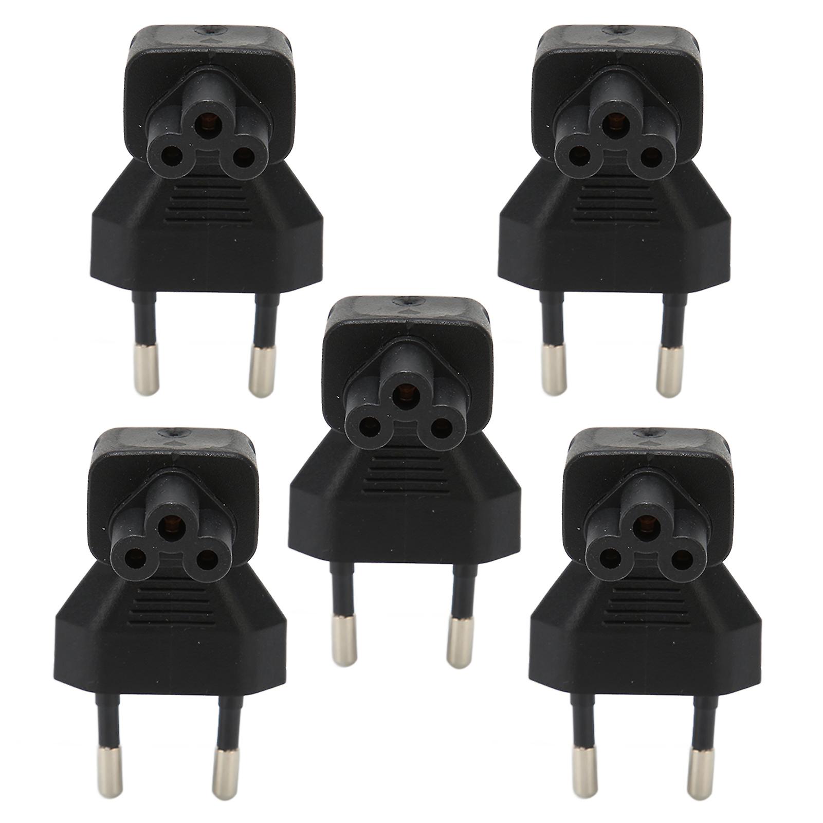 5Pcs IEC320 C5 Elbow Power Adapter Converter for Laptops - Compact and Durable Design