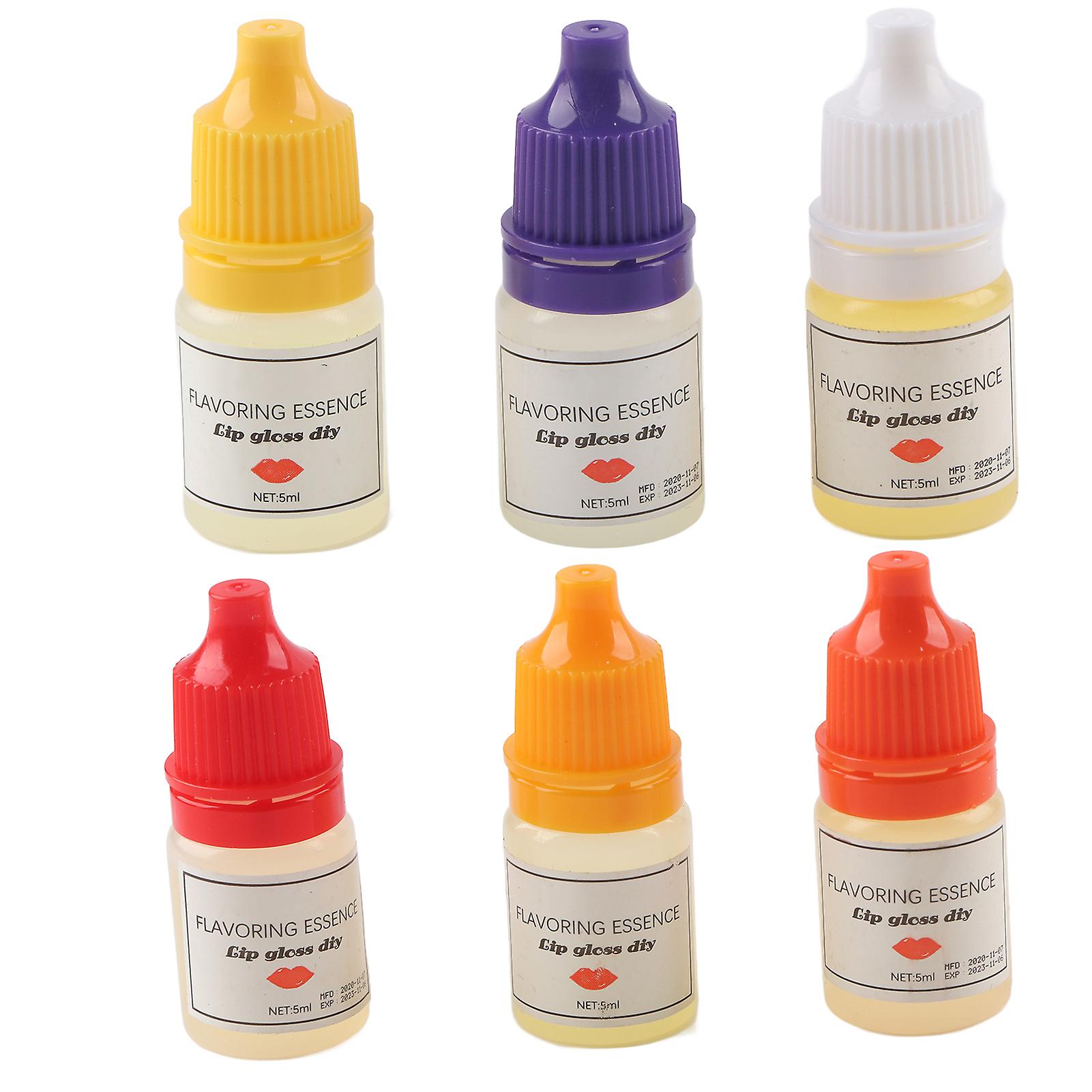 Rouge à lèvres comestible DIY, matériel de fabrication de brillant à lèvres parfumé, outil de maquillage, 5 ml x 6 pièces