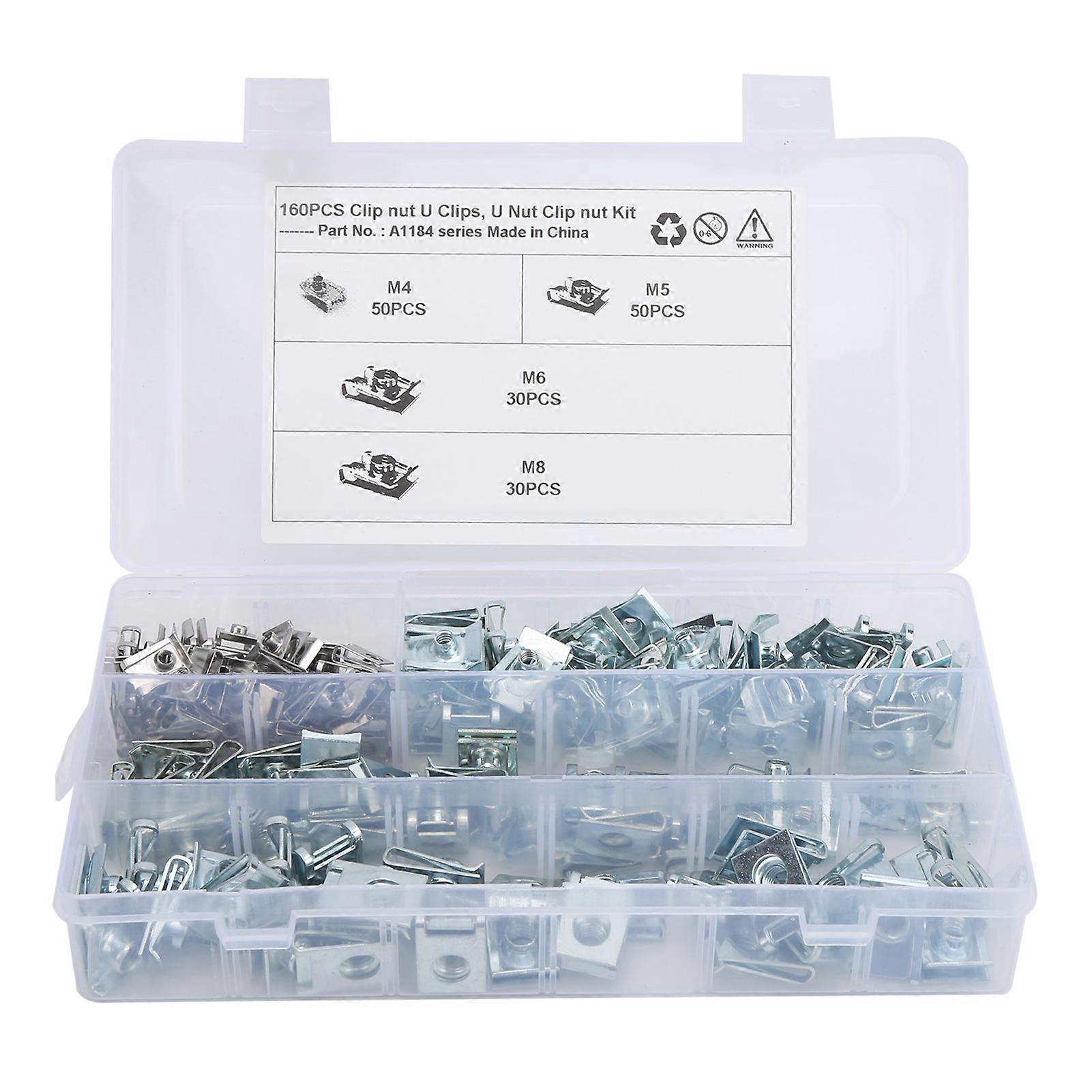 U Nut Fastener,160Pcs UClips Chimney Nut Chimney Nut U Nuts Built for Precision