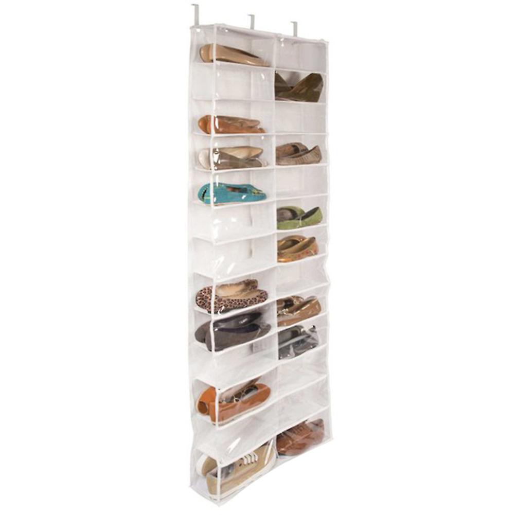 26 Grids Over the Door Shoe Shelves Non-Woven Shoes Shelf High Quality White Black with Hook for