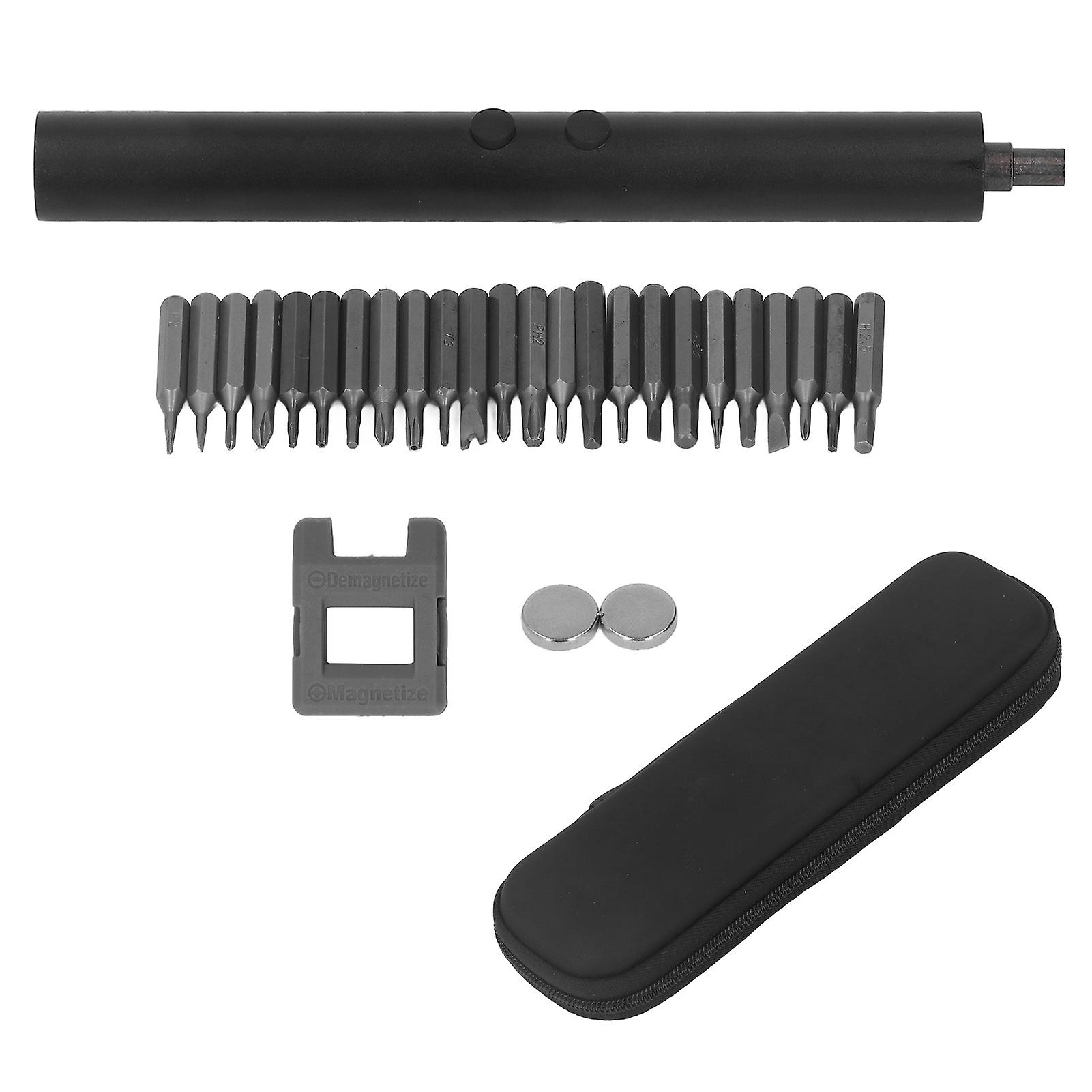 Electric screwdriver with adjustable speed and torque, equipped with 24 pcs S2 alloy steel bits