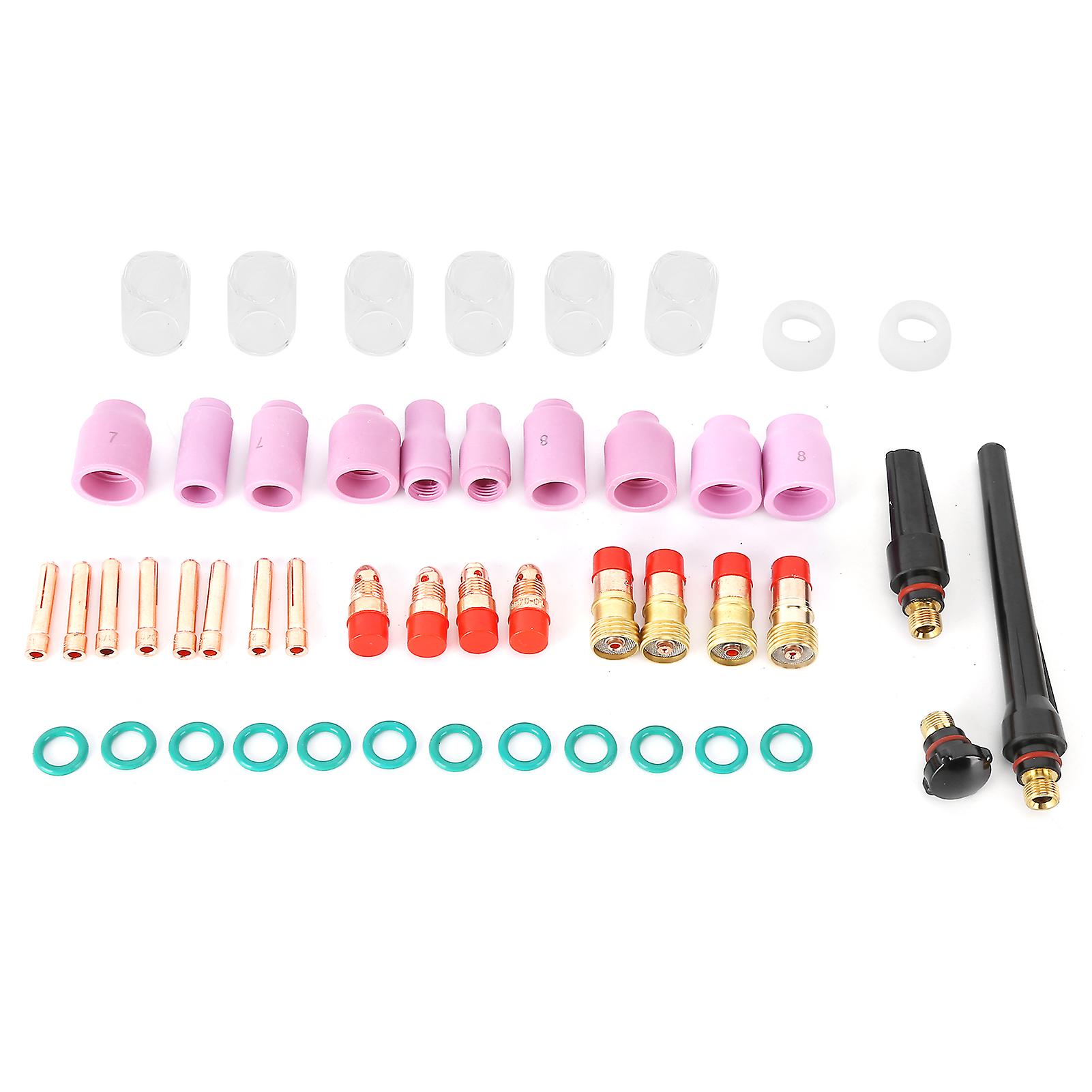 49Pcs TIG Welding Torch Kit Collets Ceramic Nozzles Cups Replacement for WP17 18 26 150‑250A