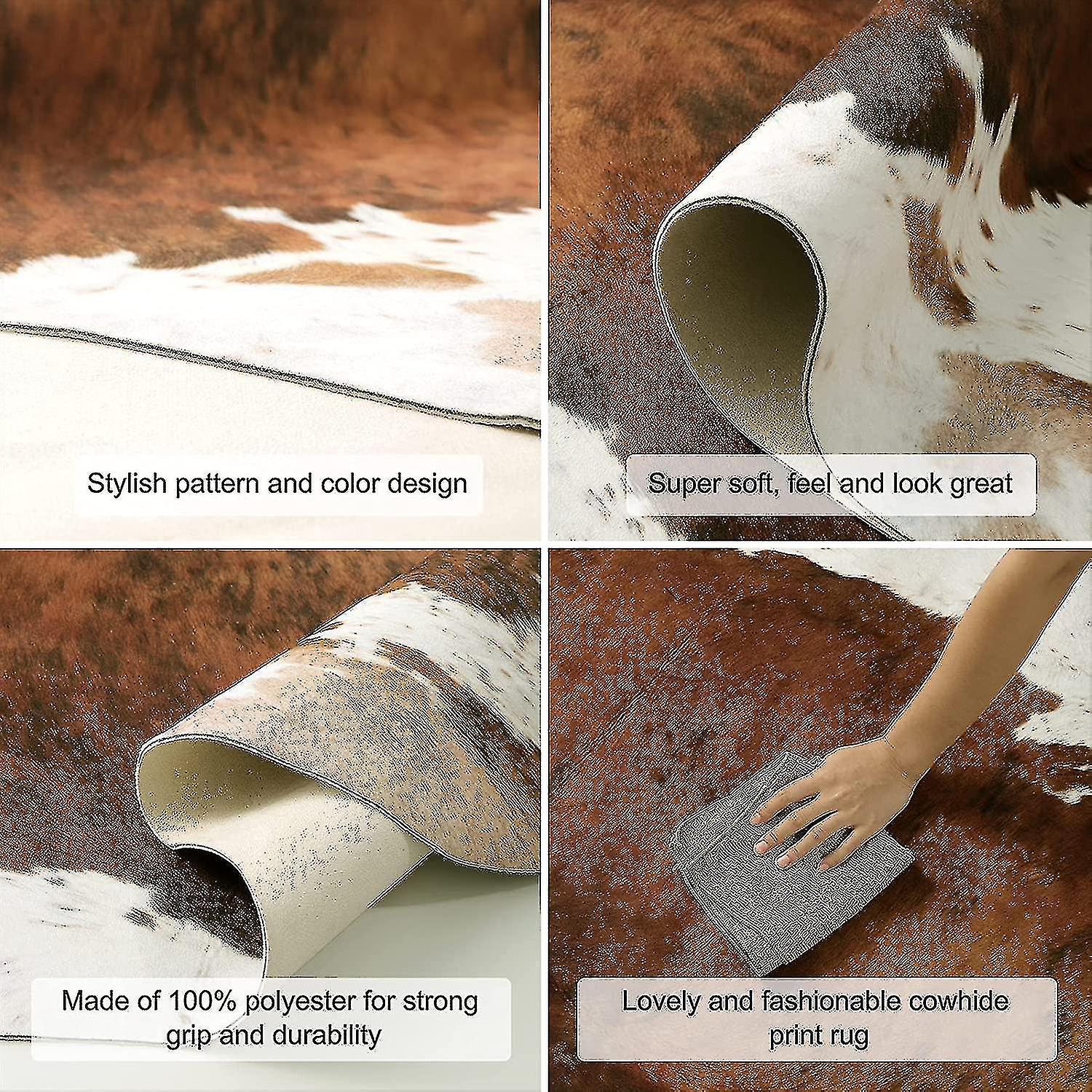 Cowhide Carpet Cow Print Rug American Style For Bedroom Living Room ...