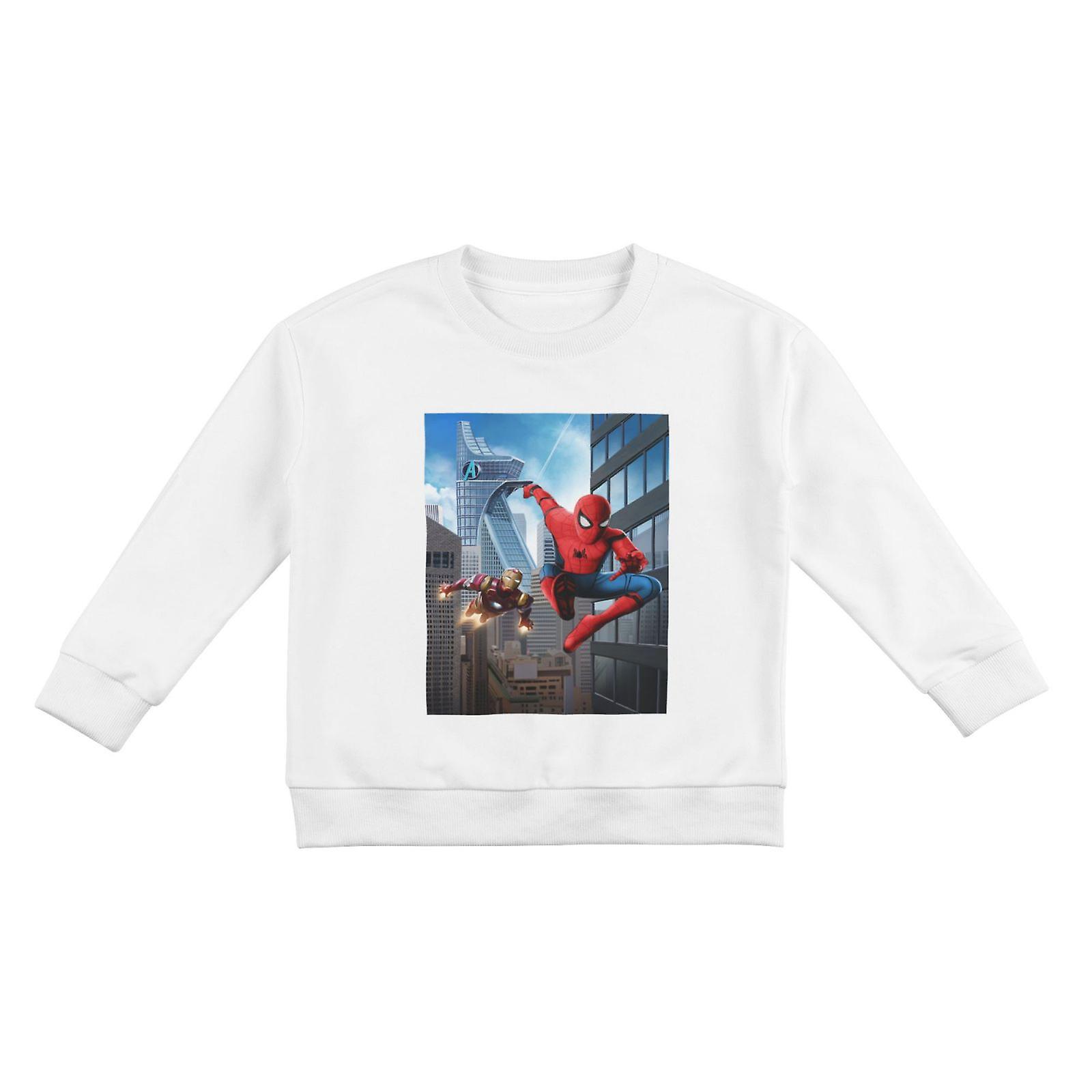 Jersey de algodón unisex para niño Sudaderas Spiderman Hero Return Blanco