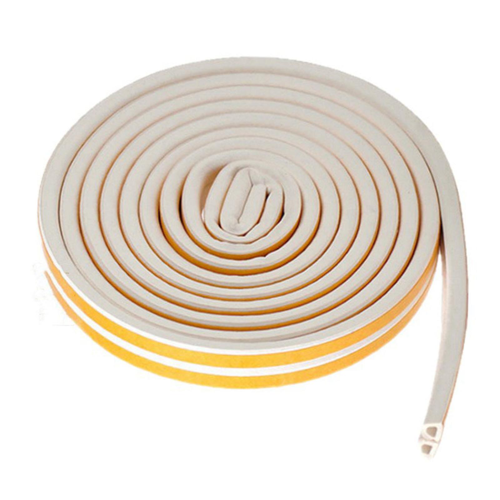 3Pcs Door Weather Stripping Soundproofing Self Adhesive D Type Seal Strip for Doors Windows White