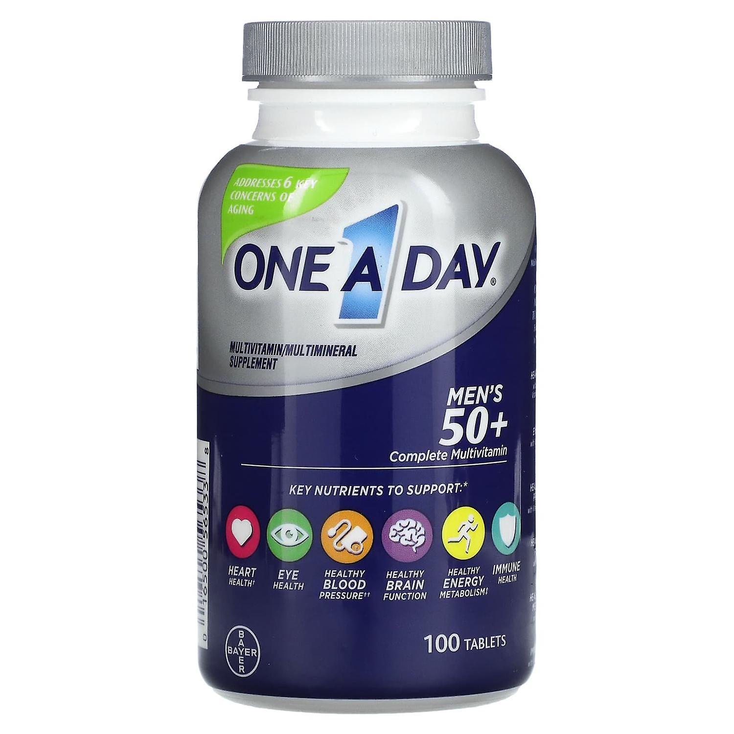 Un par jour, Hommes 50+, Supplément complet de multivitamines/multiminéraux, 100 comprimés