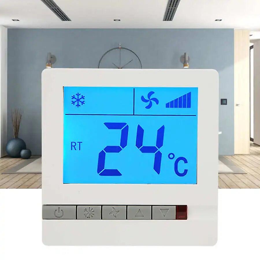 LCD digital thermostat delay compressor protection fan coil temperature controller thermostat for air conditioner~5871