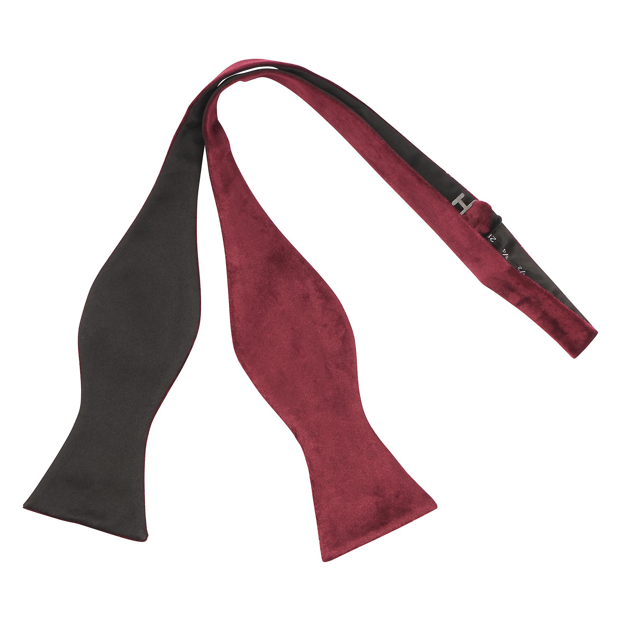 Burgundy Velvet Self-Tie Bow Tie