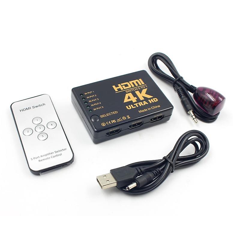 5 في 1 خارج HDMI التبديل الفاصل 5x1 HDMI متوافق مع HDMI 4K HD 1080P HD-MI SWITCHER BOX محول صوت الفيديو لجهاز الكمبيوتر عالي الدقة