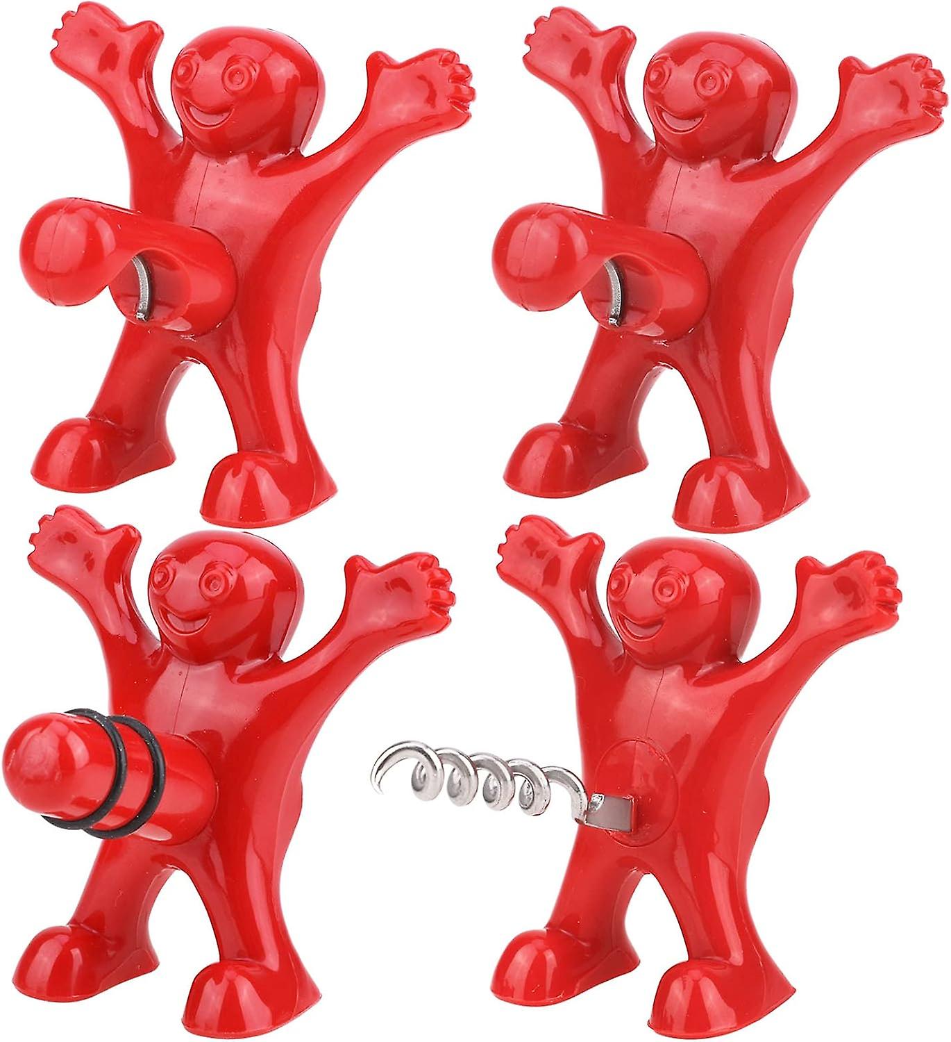 4 Pack Wine Bottle Stopper, Bottle Opener Set Wine Stopper, Wine