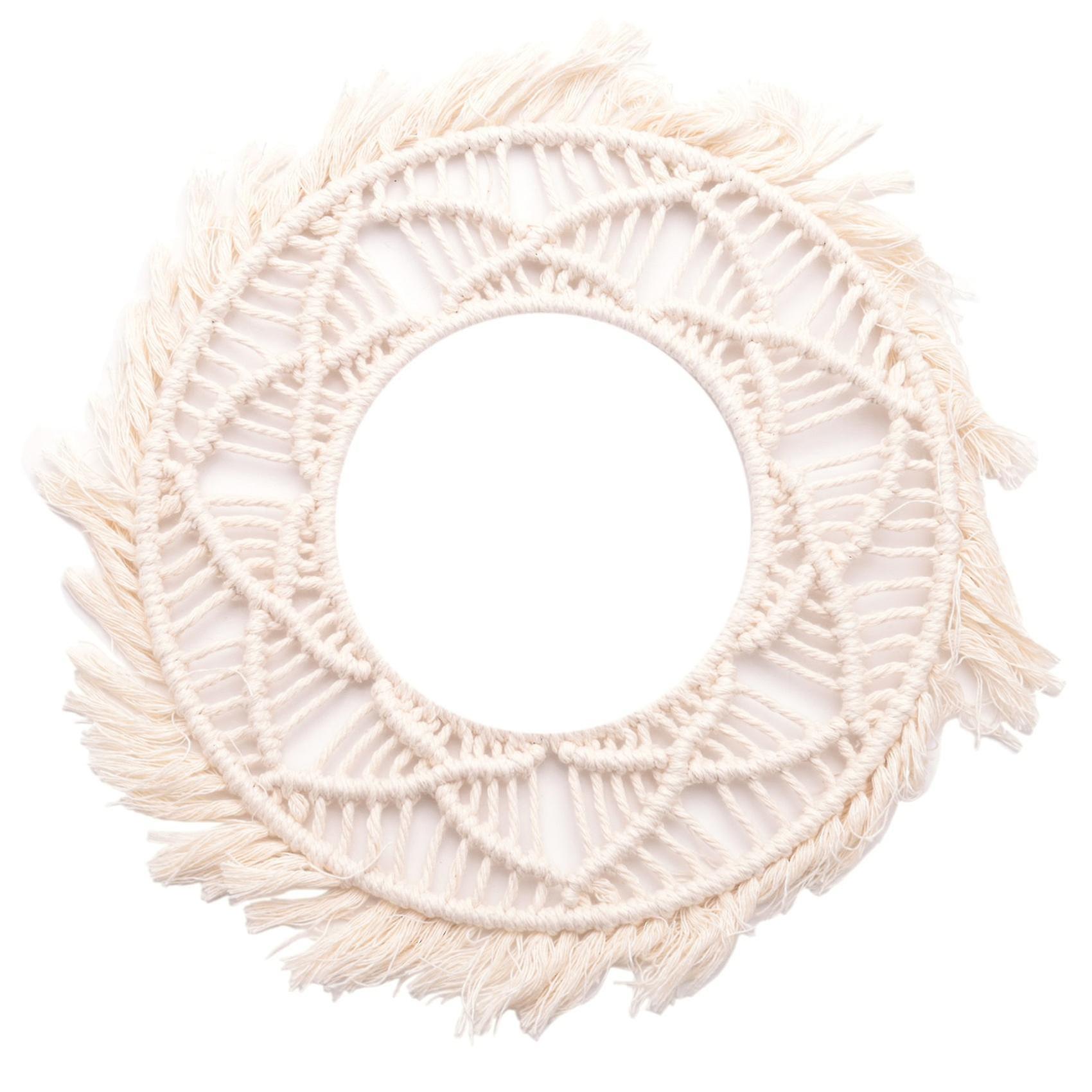 Boho Wall Mirror Frame Tapestry Handmade Woven Macrame Backdrop Wall Frame Tapestry For Home Living