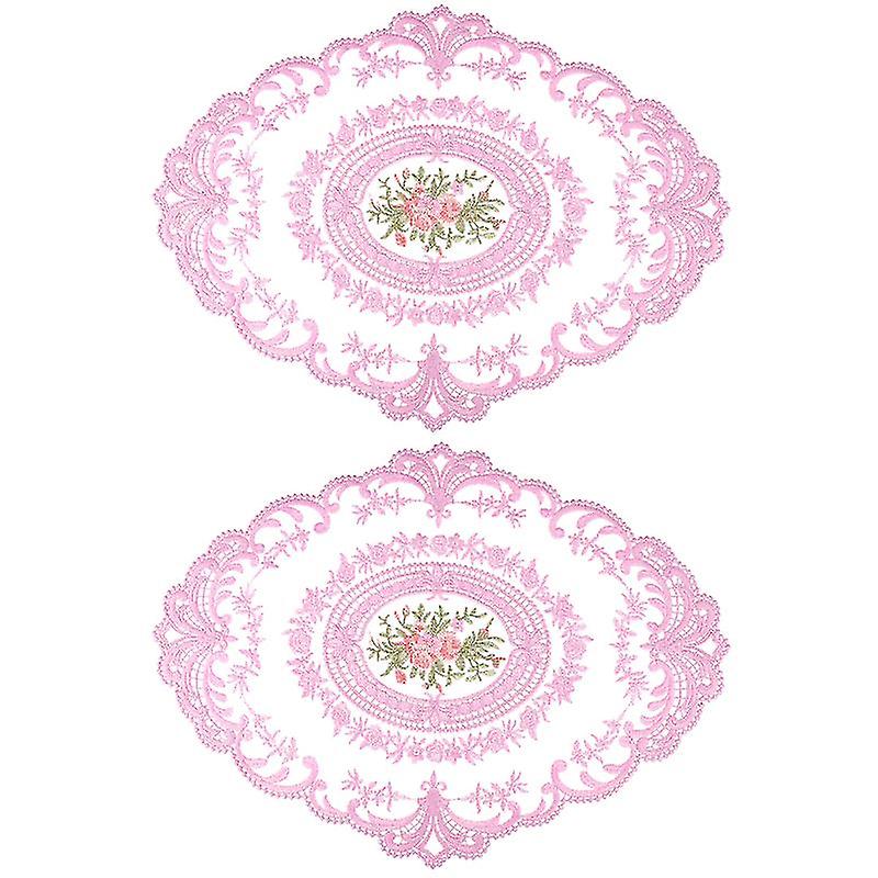 2pcs Embroidered Lace Mats