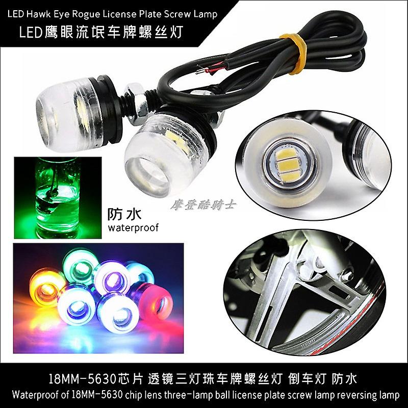 Automotive Motorcycle LED Eagle Eye Light 5630 Chip Lens Three Light Beads License Plate Screw Light Reversing Light Waterproof