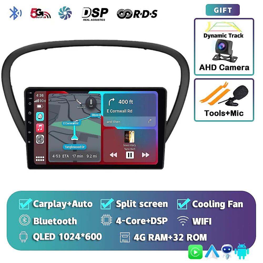 Android 13 Carplay Auto Car Radio For Peugeot 607 2004 2005 2006 2007 2008 2009 2010 Multimedia Player Gps Stereo Dsp Wifi+4g Bt