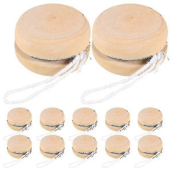 12pcs木製ヨーヨーボール未完成ヨーヨーボール子供DIYヨーヨーボール手描きヨーヨーボール