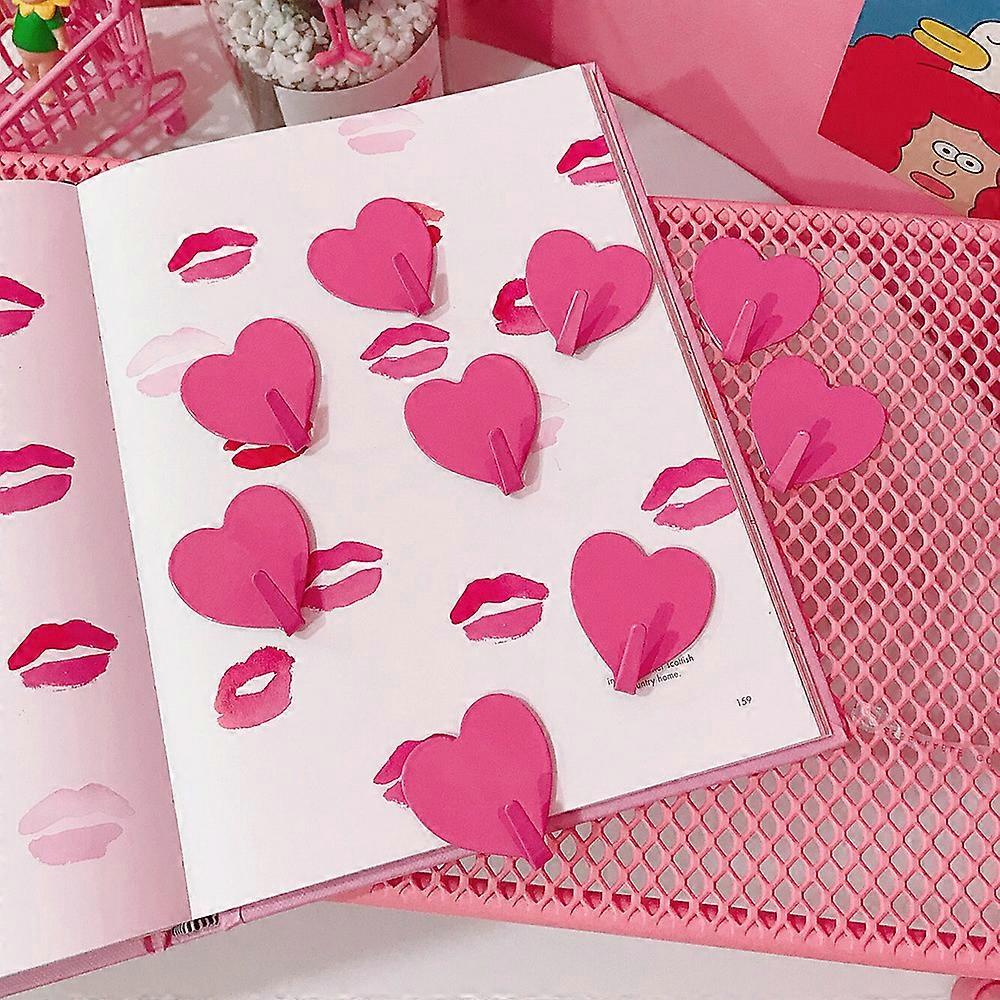 10pcs Self- Adhesive Hooks Heart Shaped Adhesive Hooks Water Proof Heavy Duty Decorative Wall Hanger