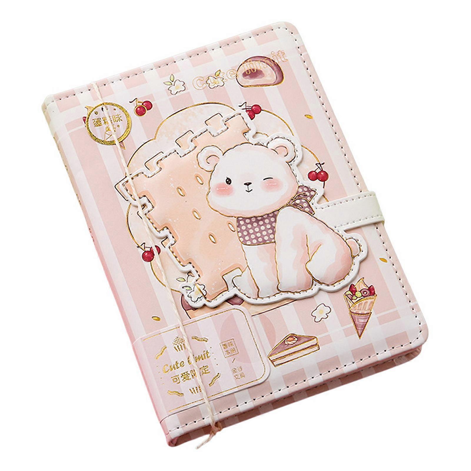 Daily Notebook Color Pages Magnetic Button Thickened Paper 112 Sheets Cartoon Pattern Journal Notebook Home Supplies