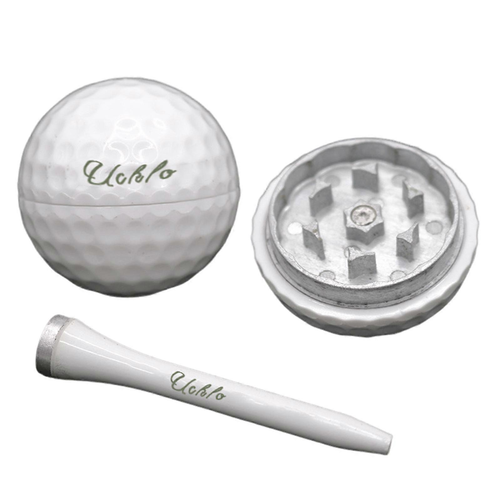 1 Set Golf Ball Grinder Storage Box Pipe Sharp Teeth Portable Magnetic Heavy Duty Efficient Spice Grinding Tool Container Golfer Father Gift