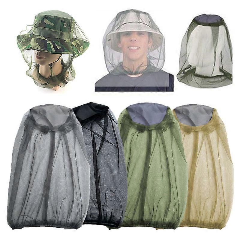 1pc Outdoor Fishing Cap Anti Mosquito Net Face Mosquito Insect Repellent Hat Bug Mesh Head Net Face Protector Travel Camping Cap