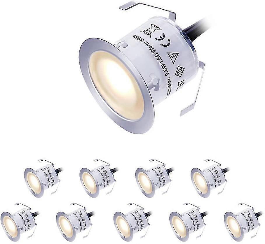 Ledデッキライトキット12v低電圧防水Ip67暖かい白い凹んだデッキ照明のグラウンドライトパックの10