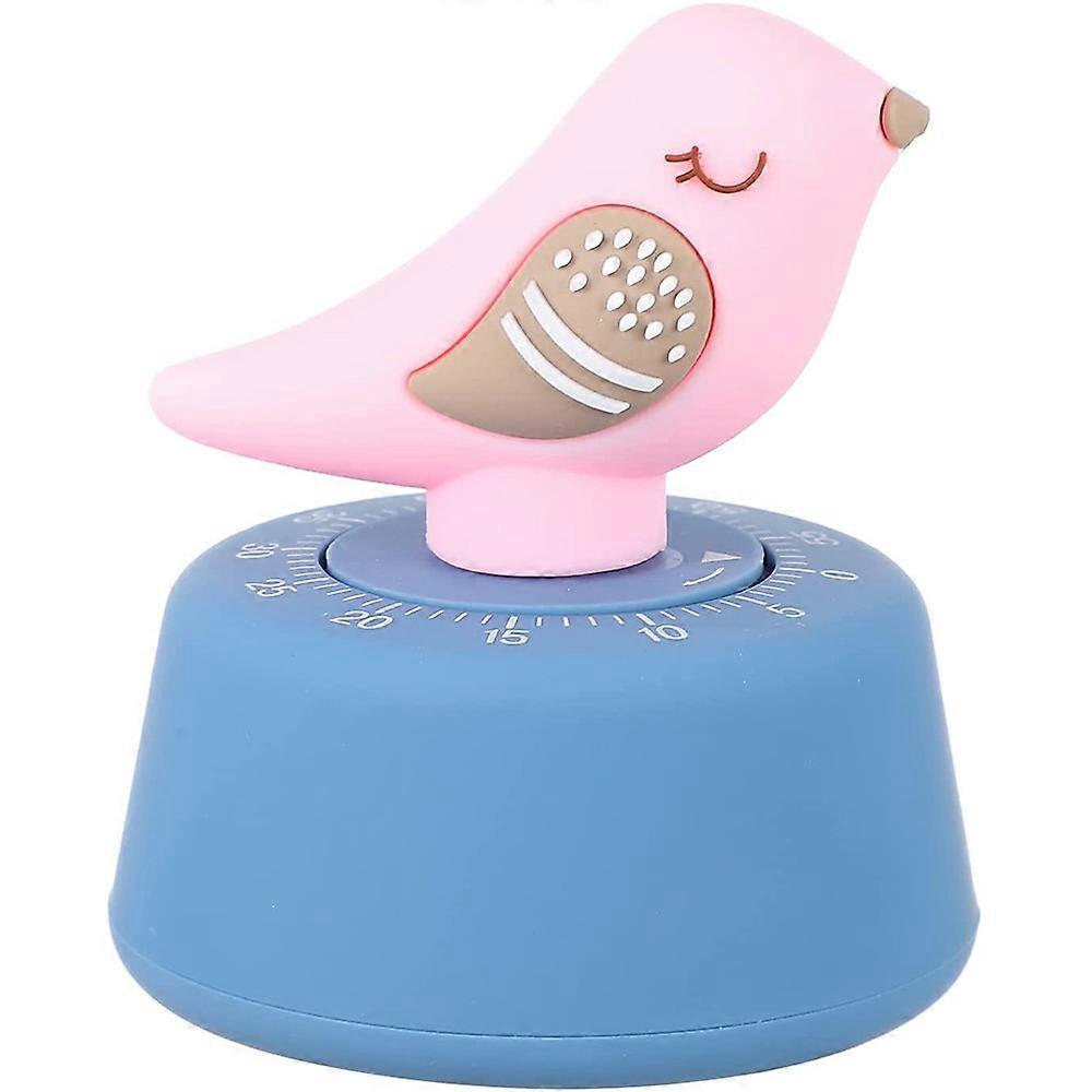 Kitchen Mechanical Egg Figure Countdown Alarm Cooking Learning Work for Home (Pink)