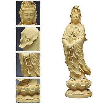 Statue Guanyin Figur Gudinde Skulptur Kuan Quan Buddhisme Træ Mercy Kwan Dekoration Shui Feng Træ Statuer Medfølelse