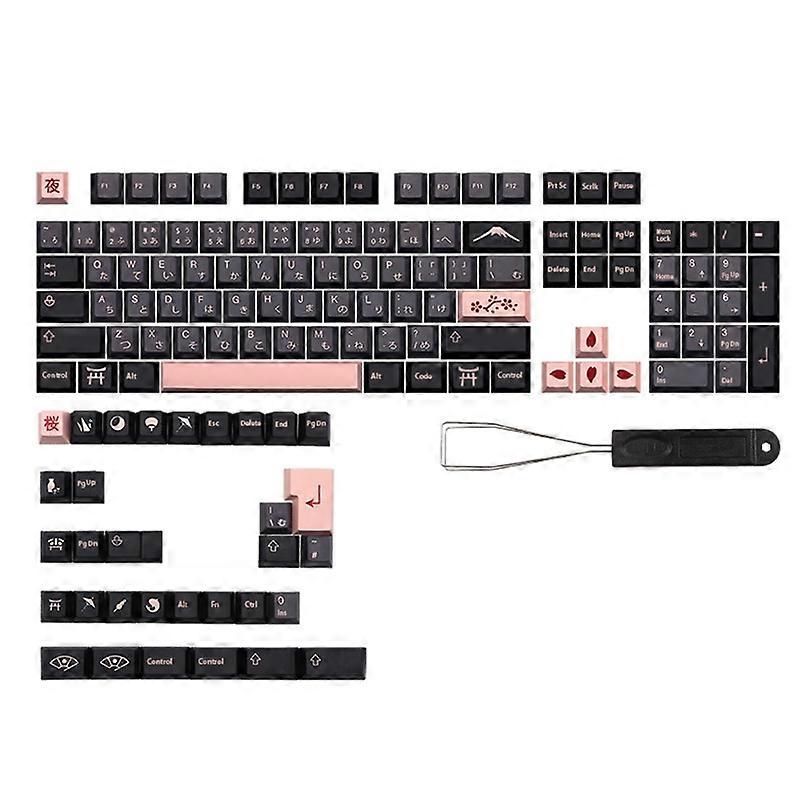Stylish Night Sakuras Keycaps Cherry Profile 136 Keys Keycap Japanese English