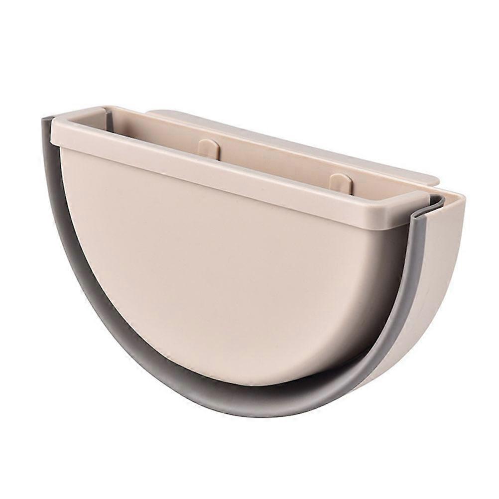 [Yuexinghui] Foldable wall mounted garbage bin for inventory cleaning products (beige)