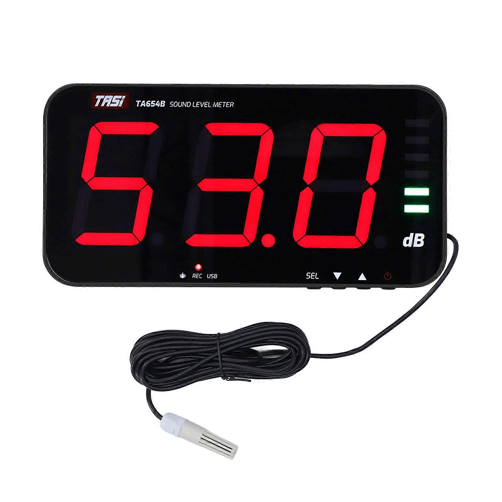 13in Screen Sound Level Meter Wall Hanging Digital Decibel Reader Environmental Noise Alarm TA654B