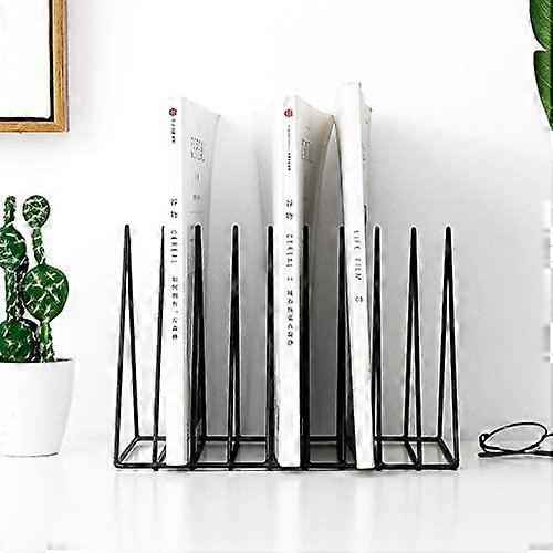 File Folder Stand Desktop File Organizer Triangle Wire Magazine Holder ...