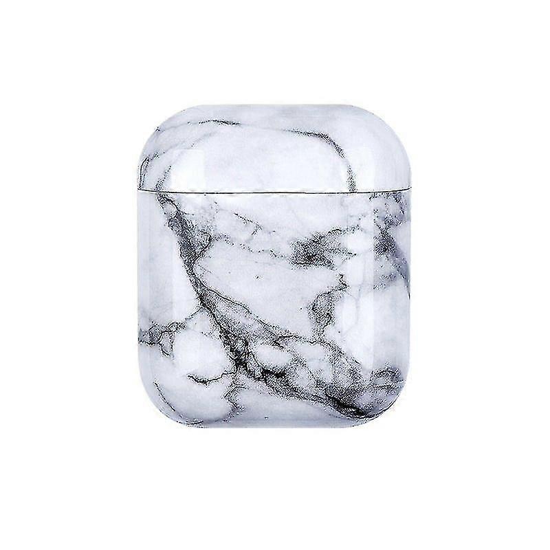 protective case for airpods - white marble