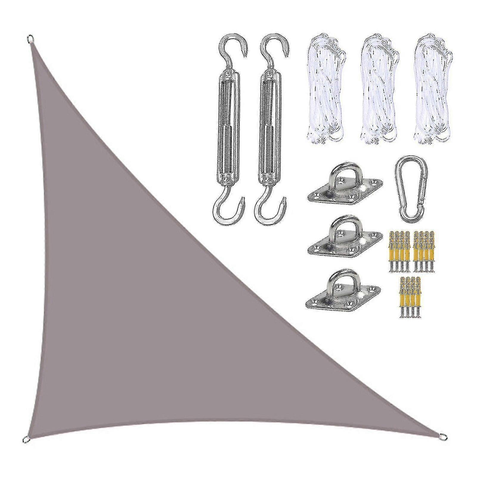 3x4x5m Waterproof Shade Sail Awning Sunshade Triangular Awning-terrace Pool Canopy Triangle For Outdoor Patio Garden Awnings With Fixing Kit Ns2