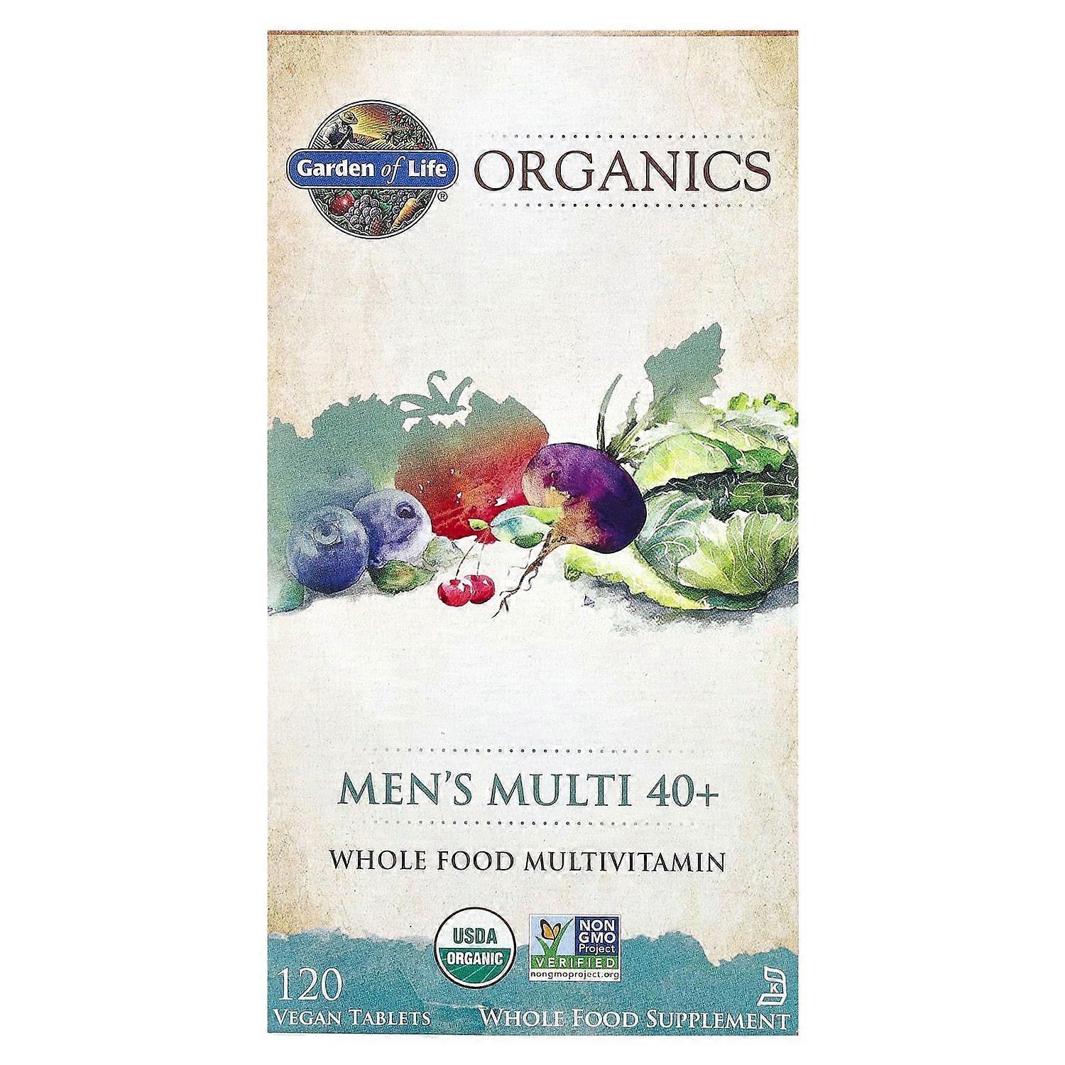 Garden of Life, Organics, Men's Multi 40+, 120 Vegan Tablets
