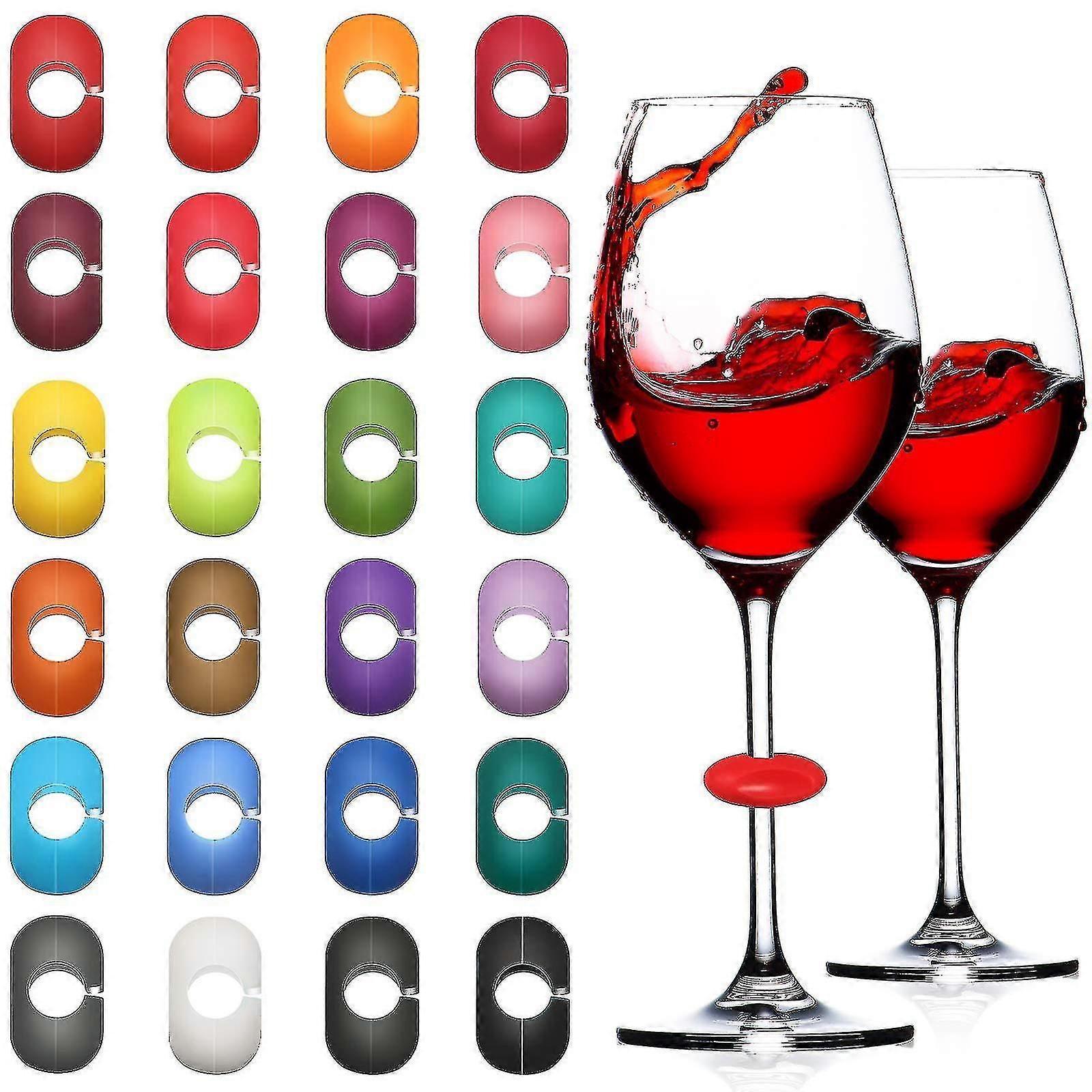 36 Pieces Wine Glass Markers Colorful Drink Charm Markers Silicone Wine Markers For Glass Cup Champagne Cocktail Bottles