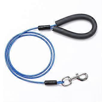 Tyggesikker metallhundebånd med belagt stålkabel og polstret håndtak Unchewable Wire Dog Lead Leash for små mellomstore hunder (6 tommer (180cm))