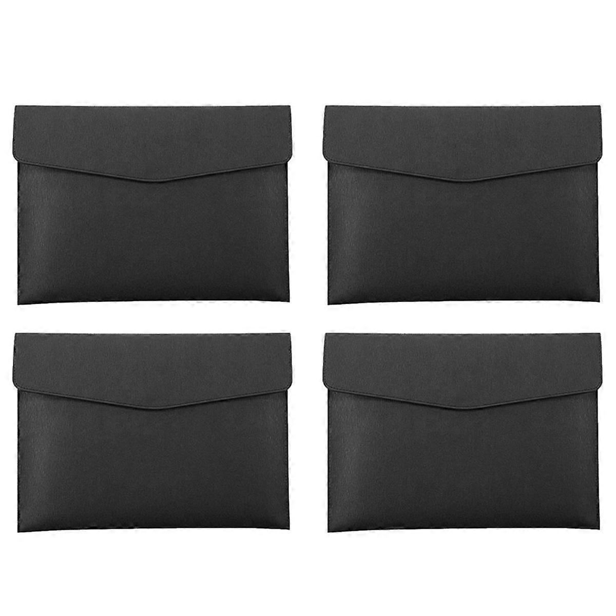 4X PU Leather A4 File Folder Document Holder Waterproof Portfolio Envelope Folder Case with Snap Cl