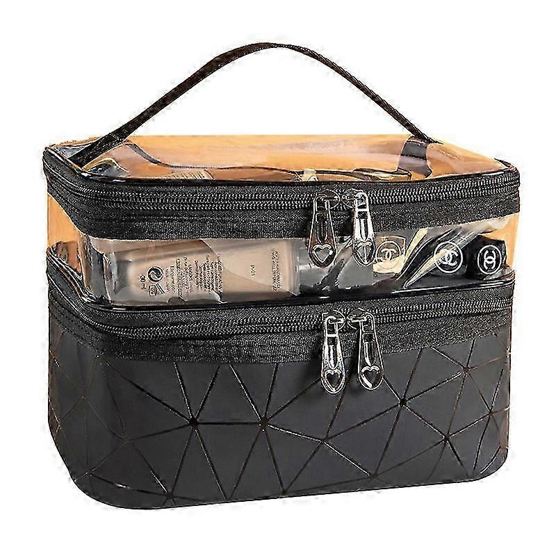 Makeup Bags Double Layer Travel Cosmetic Cases