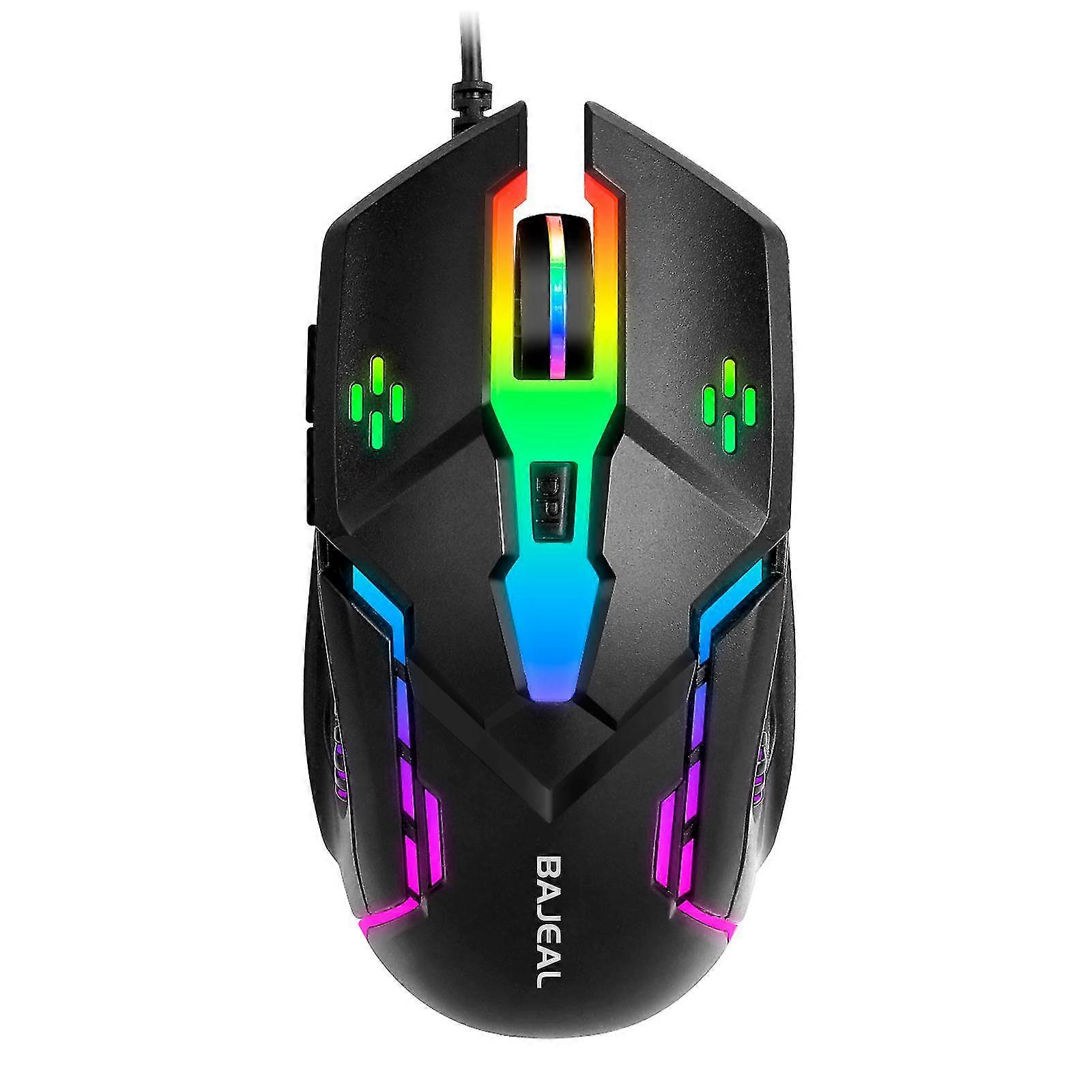 Bajeal D2 Wired Six-button 4-speed Variable Speed Gaming Mouse Black