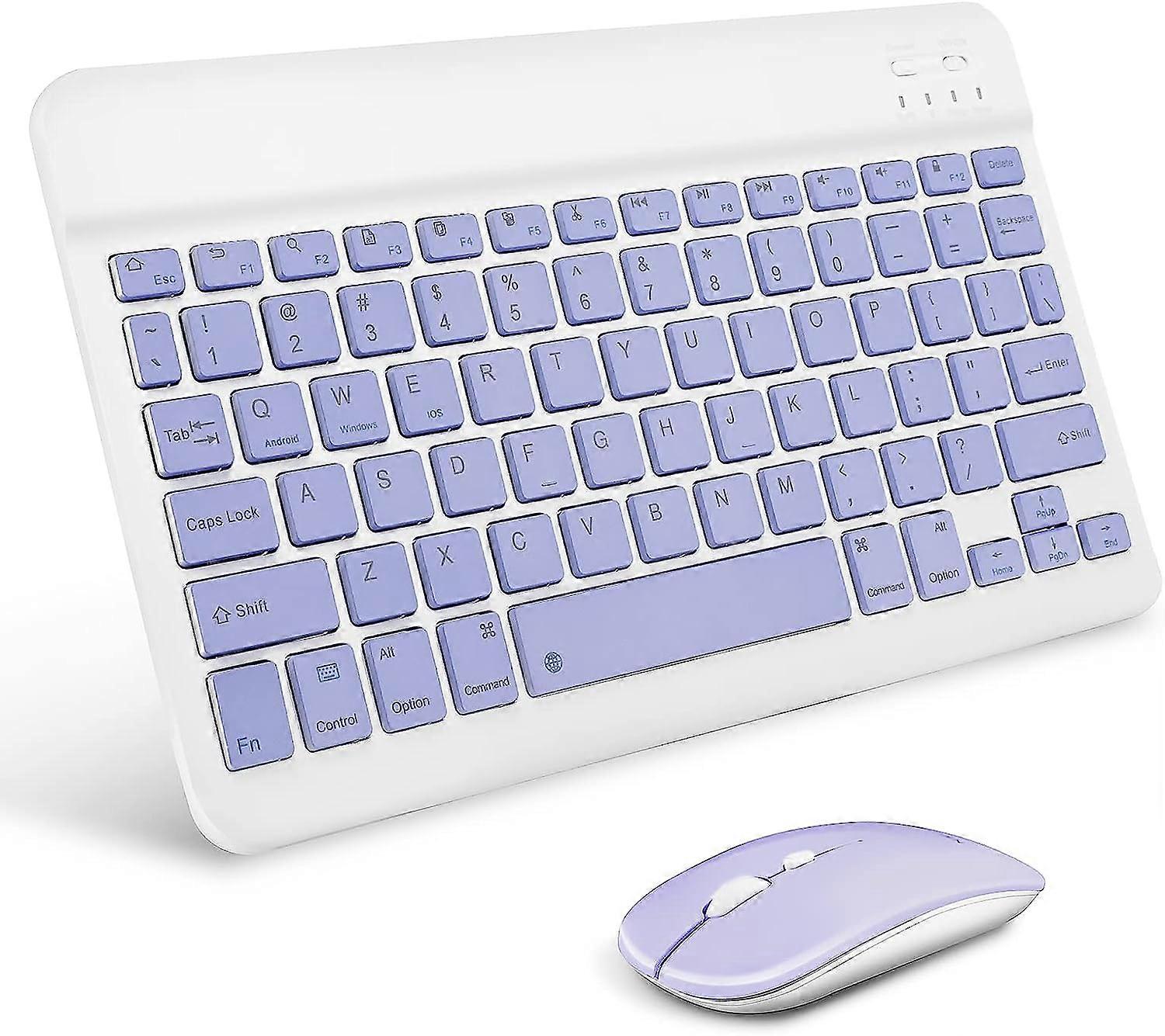 Tastiera Wireless Portatile AIMMIE Ricaricabile 10 Tastiera Universale Ultra Sottile per Tablet con Mouse Wireless Piccola Tastiera Bluetooth Wireless per iOSA