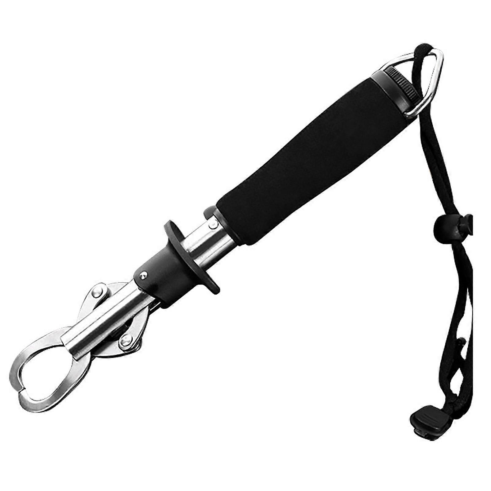 Λαβή χειλιών ψαριού με ζυγαριά max 66 lb Αρπάγη λαβής ψαριού με λουράκι, μαύρη