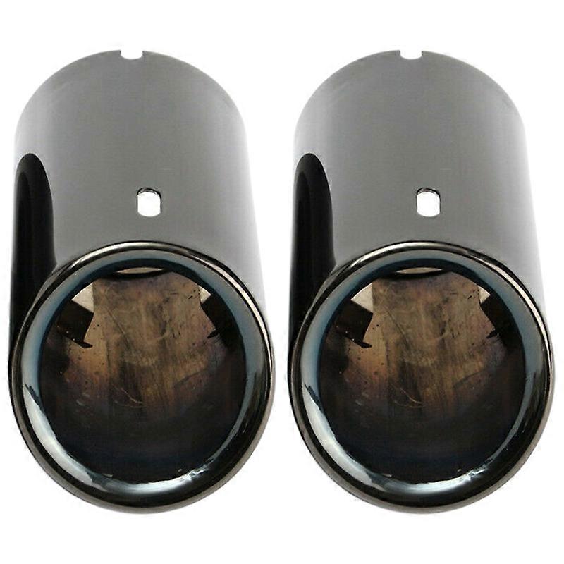 2X Titanium Black Car Exhaust Pipes Tail Tips for E90 E92 325 328I 3 Series