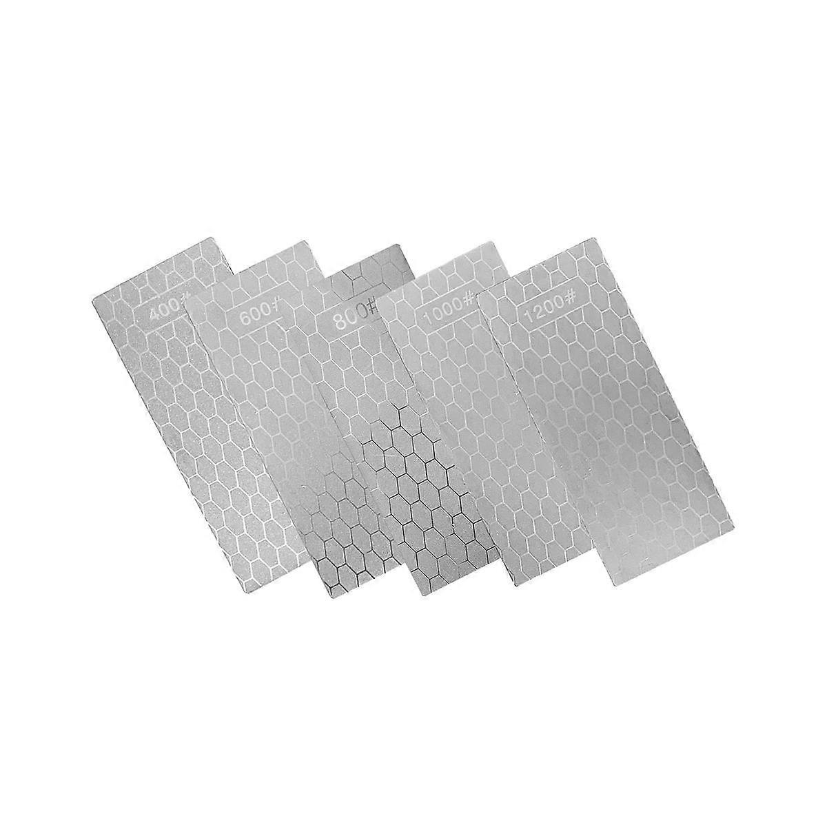 5 Pieces Diamond Sharpening Stone Set,Diamond Lapping Plate Coarse/Medium/Fine Grit Sharpener,400/6