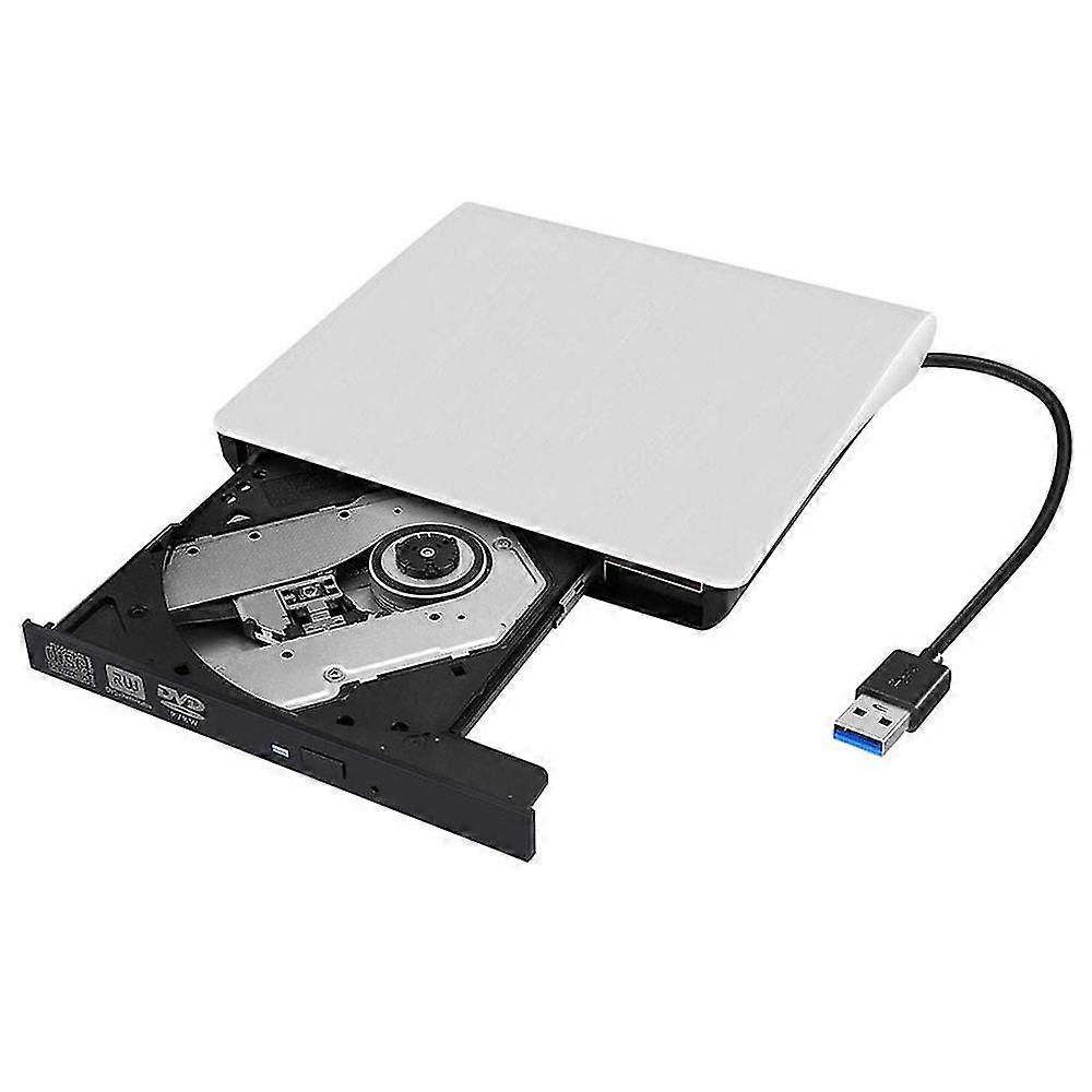 Portable External Cd Dvd Drive, Usb 3.0 Slim Cd Dvd Rom Rewriter Burner, Compatible With Laptop, Desktop, Macbook, Pc, Windows, Linux, Mac Os