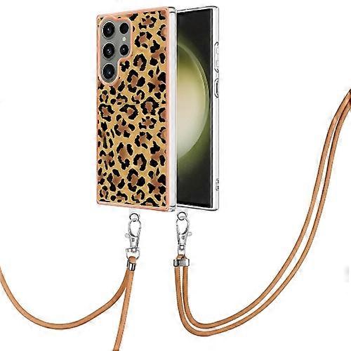 For Samsung Galaxy S23 Ultra 5G Electroplating Dual-side IMD Mobile Phone Case with Lanyard
