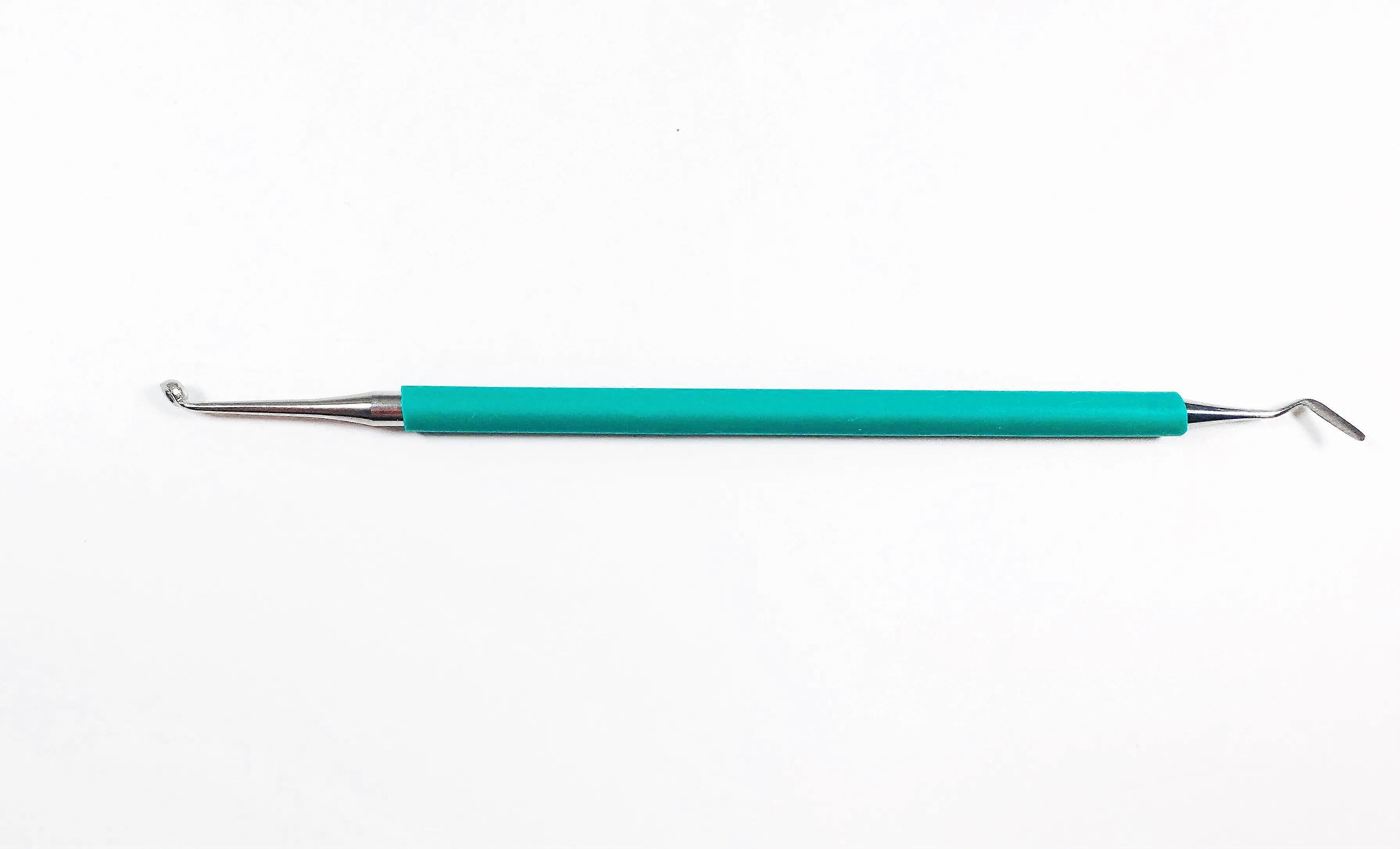Dental Composite Light Cure Resin Molding Spatula Green Color And Foam Pad L+S