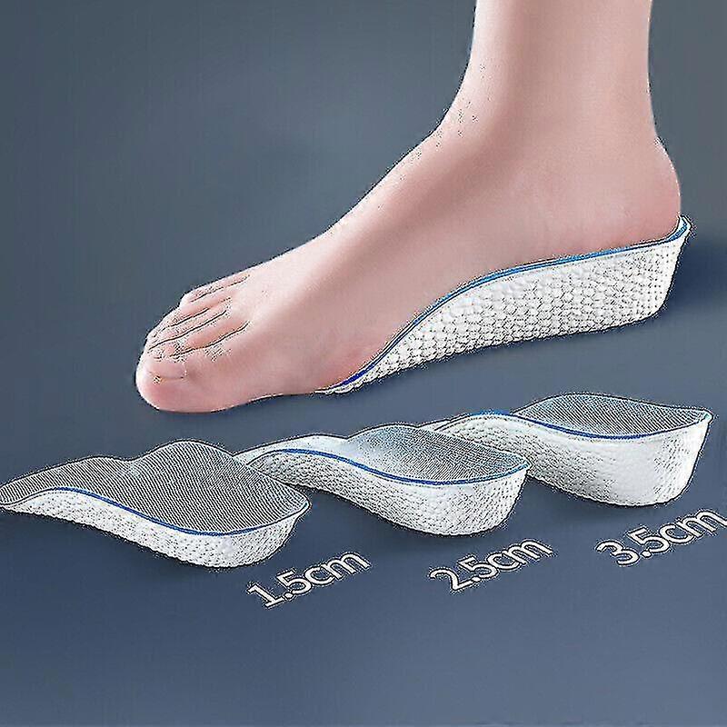 2 pair 1.5-3.5cm Orthopedic Arch Support Invisible Heightening Insole For Men And Women