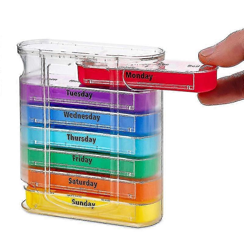 7 Days A Week 28 Compartments Portable Drawer Moisture-proof Plastic Medicine Box