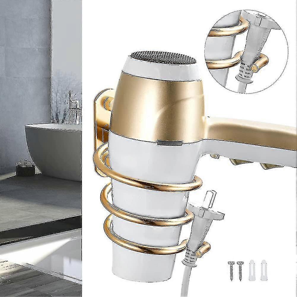 Wall Mounted Hair Dryer Holder - Aluminum Cable Bracket