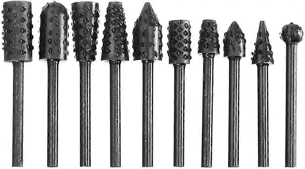 10pcs 3mm Mini Rasp Bits Wood File Rotary File Drill Bits Carving Drill Bit